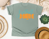 Football Mom Orange graphic tee in Bay