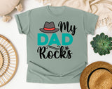 My Dad Rocks White graphic tee in Bay