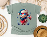 Sheep With American Flag graphic tee in Bay