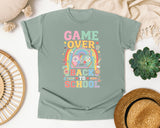 Game Over Back To School Rainbow graphic tee in Bay