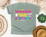 Homeschool Hair Dont Care Bright graphic tee in Bay