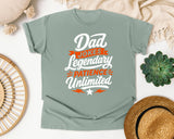 Dad Jokes Legendary Patience Unlimited White graphic tee in Bay