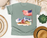 Flag Over Farmhouse graphic tee in Bay