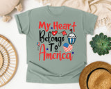 My Heart Belongs To America Red graphic tee in Bay