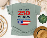 1776 2026 250 Years American Freedom graphic tee in Bay