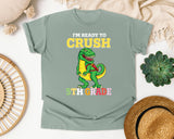 Im Ready To Crush 5th Grade Dino graphic tee in Bay