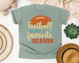 Football Is My Favorite Season Heart graphic tee in Bay
