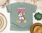 Im Ready To Crush Pre-K Unicorn graphic tee in Bay