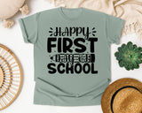 Happy First Day Of School White graphic tee in Bay