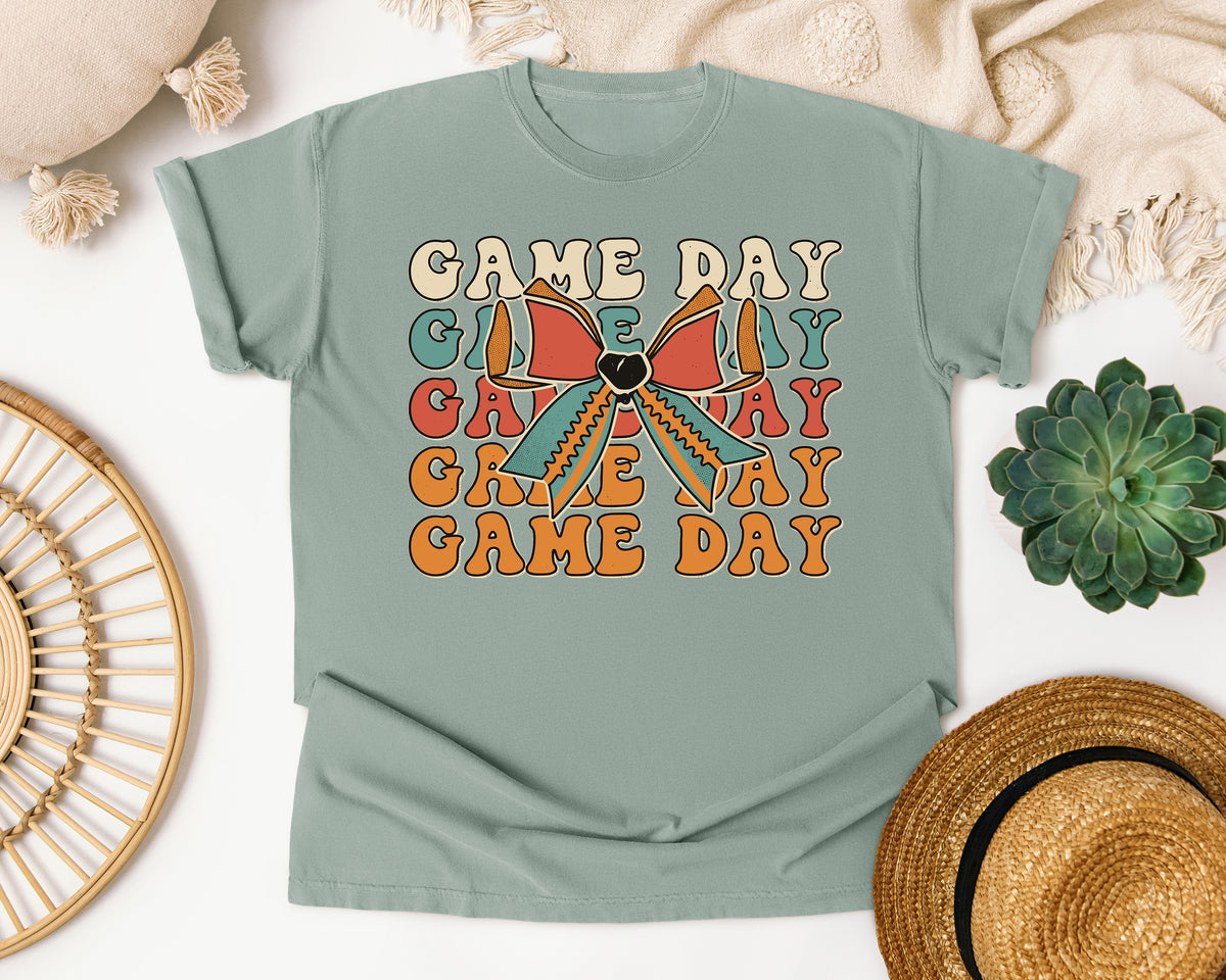 Game Day Stacked Bow graphic tee in Bay
