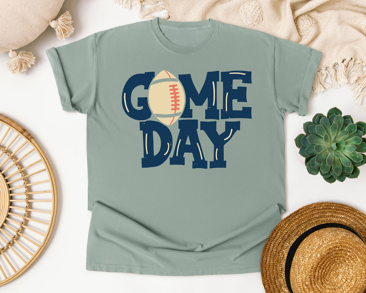 Game Day Navy Cutout graphic tee in Bay