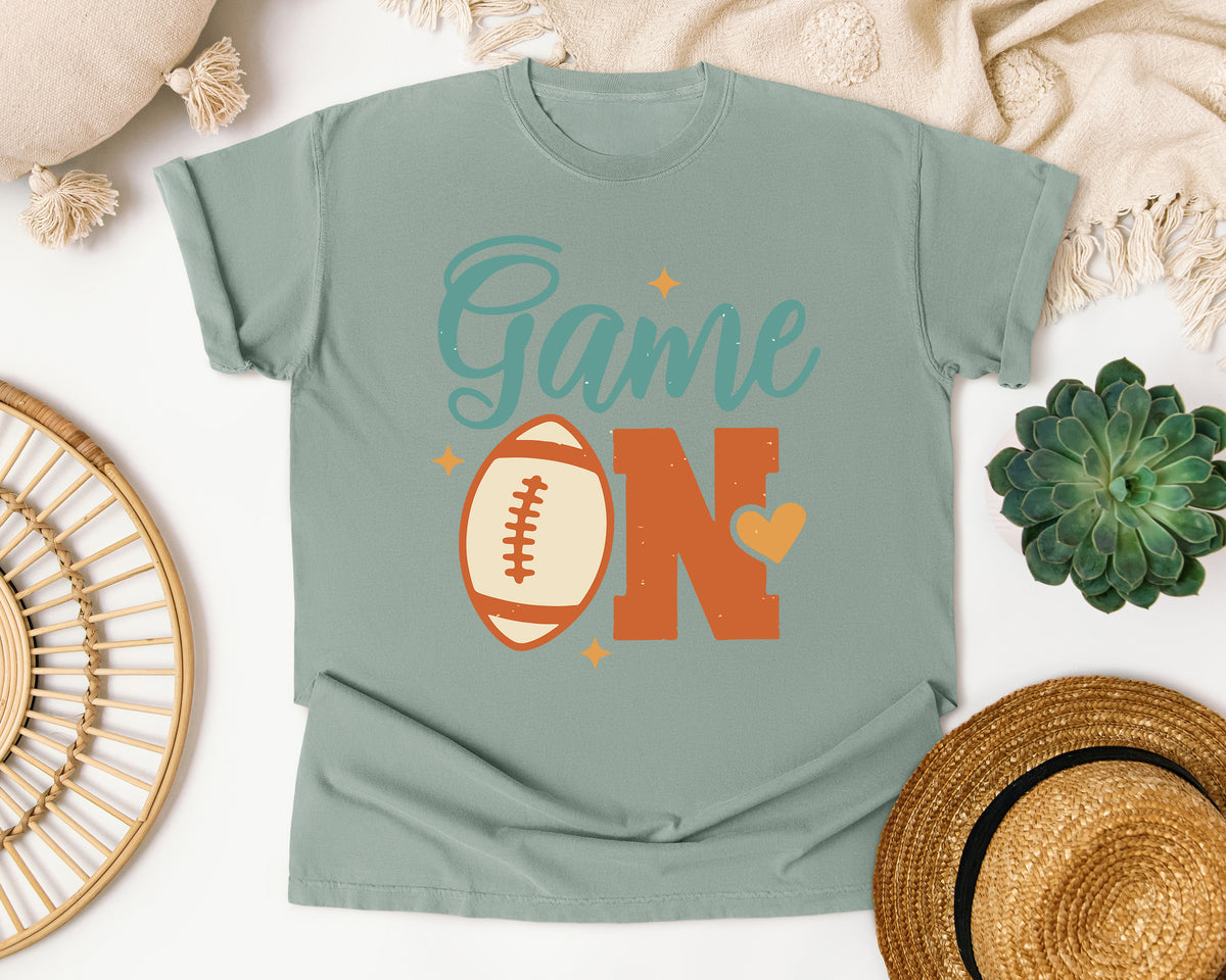 Game On Football graphic tee in Bay