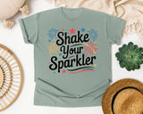 Shake Your Sparkler White 5 graphic tee in Bay
