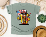 USA Hot Dog Character graphic tee in Bay