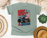 Red White And Boom graphic tee in Bay