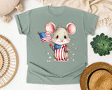Mouse In Flag Outfit graphic tee in Bay