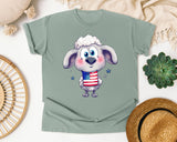 Patriotic Poodle Puppy graphic tee in Bay
