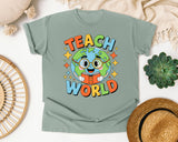 Teach World graphic tee in Bay