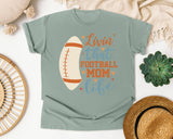 Livin That Football Mom Life Ball graphic tee in Bay