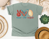 Peace Love Football Leopard graphic tee in Bay
