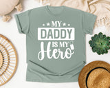 My Daddy Is My Hero White 3 graphic tee in Bay