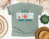 Hello First Grade Frames graphic tee in Bay