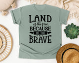 Land Of The Free Because Of The Brave White graphic tee in Bay