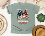 Land Of The Free American Warrior graphic tee in Bay