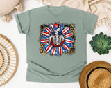 Patriotic Skeleton Sunflower graphic tee in Bay