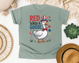 Red White And Goose graphic tee in Bay