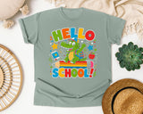 Hello School Alligator graphic tee in Bay
