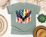 Eagle American Flag Grey graphic tee in Bay