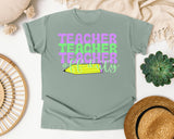 Teacher Teacher Teacher graphic tee in Bay