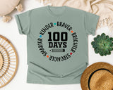 100 Days Smarter Kinder Braver Stronger White graphic tee in Bay
