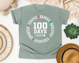 100 Days Smarter Kinder Braver Stronger White 2 graphic tee in Bay