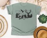 Dad Hunting Deer graphic tee in Bay