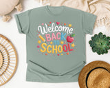 Welcome Back To School Apple Heart graphic tee in Bay