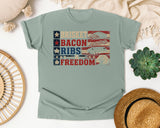 Brisket Bacon Ribs And Freedom Grey 2 graphic tee in Bay