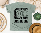 I Just Hit 100 Days Of School Baseball graphic tee in Bay