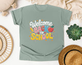 Welcome Back To School Script Apple graphic tee in Bay