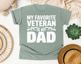 My Favorite Veteran Is My Dad White graphic tee in Bay