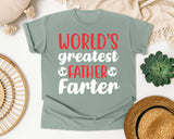 World's Greatest Father Farter White graphic tee in Bay