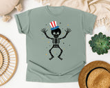 Patriotic Skeleton Dancing graphic tee in Bay