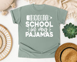 I Go To School In My Pajamas White 2 graphic tee in Bay