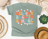 Welcome Back To School Nurse Bright Graphic Tee graphic tee in Bay