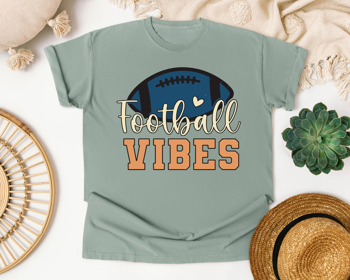 Football Vibes Orange Ball graphic tee in Bay