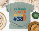 My Favorite Player Wears Number 38 graphic tee in Bay