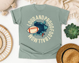 Loud And Proud Football Mom Circle graphic tee in Bay