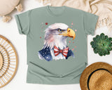 Eagle With Flag Bow Tie graphic tee in Bay