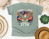 Land Of The Free Since 1776 graphic tee in Bay